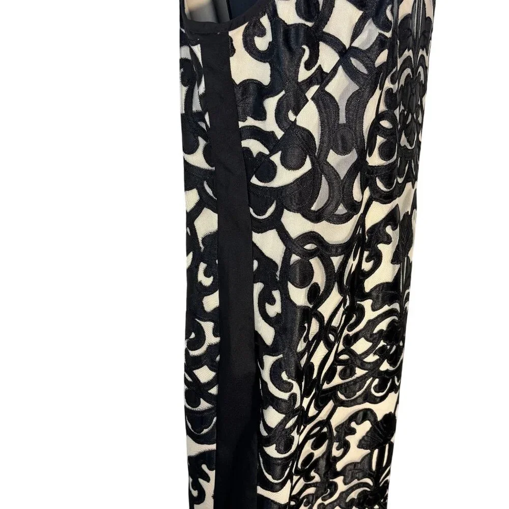 Vince Camuto Sleeveless Dress, Velvet Textured Pattern, Back Zipper Closure 14 - Picture 3 of 14